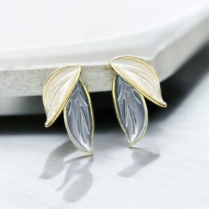 Blue Bliss – Golden Petal Hoops